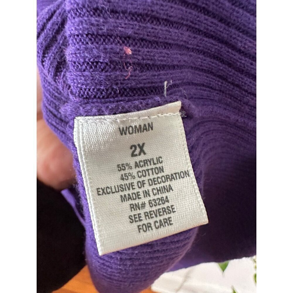 Dressbarn women’s size 2x-large purple long sleeve sweater - Picture 7 of 9